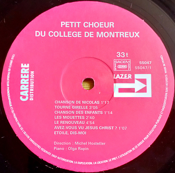 télécharger l'album Le Petit Chœur Du Collège De Montreux - Le Petit Chœur Du Collège De Montreux