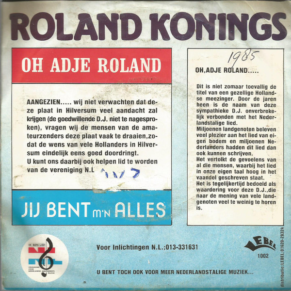 last ned album Roland Konings - Oh Adje Roland