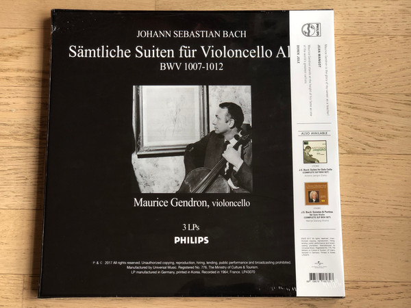 descargar álbum Bach, Maurice Gendron - Sämtliche Suiten Für Violoncello Allein BWV 1007 1012