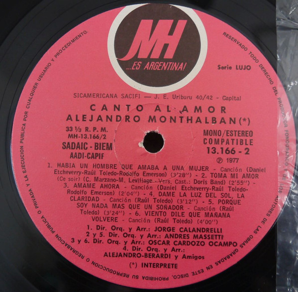 lataa albumi Alejandro Monthalban - Canto Al Amor