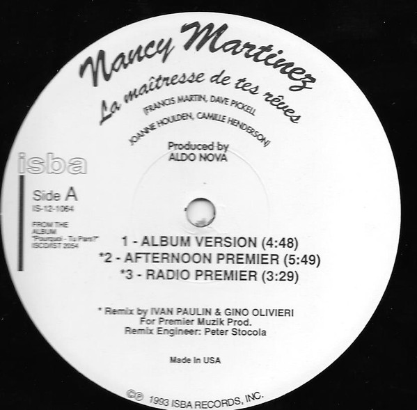 Nancy Martinez – La Maîtresse De Tes Rêves (1993, Vinyl) - Discogs