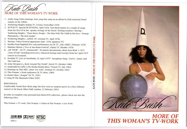 opstelling De onze Verslaafd Kate Bush – More Of This Woman's TV-Work (2006, Digipak, DVD) - Discogs