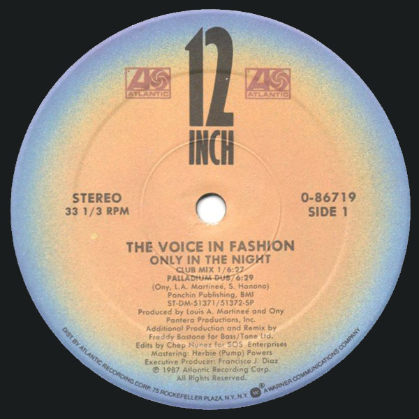 The Voice In Fashion – Only In The Night (1987, Vinyl) - Discogs