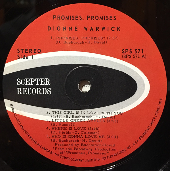 Dionne Warwick - Promises, Promises | Scepter Records (SPS 571) - 3