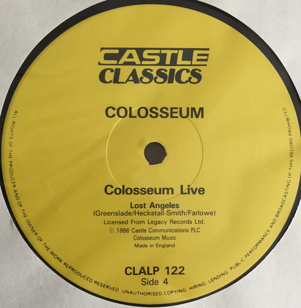 Colosseum - Colosseum Live | Castle Classics (CLALP 122) - 8