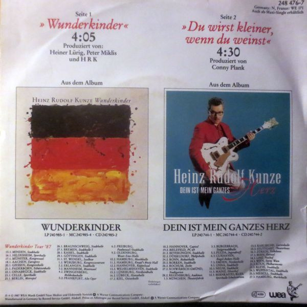 Album herunterladen Heinz Rudolf Kunze - Wunderkinder Du Wirst Kleiner Wenn Du Weinst