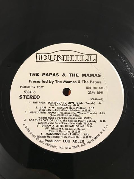 The Mamas & The Papas – The Papas & The Mamas (1968, Vinyl) - Discogs