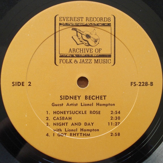 Sidney Bechet Guest Artist Lionel Hampton - Sidney Bechet | Everest Records Archive Of Folk & Jazz Music (FS-228) - 4