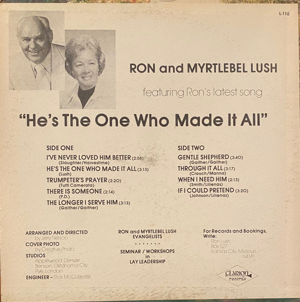 baixar álbum Ron And Myrtlebel Lush - Ive Never Loved Him Better Than Today