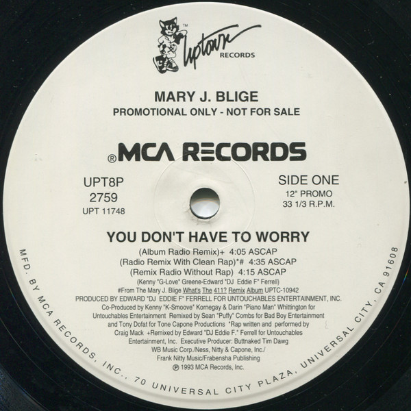 Mary J. Blige – You Don't Have To Worry (1993, Vinyl) - Discogs