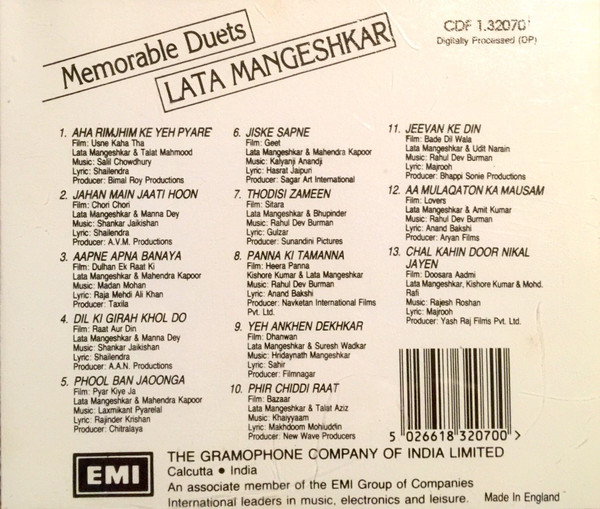 Album herunterladen Lata Mangeshkar - Memorable Duets