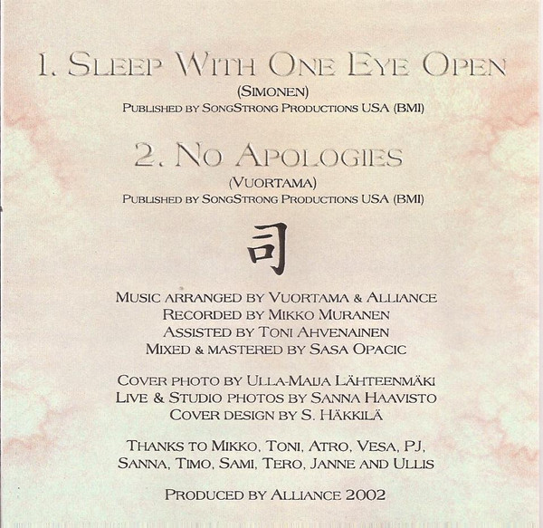 lataa albumi Alliance - Sleep With One Eye Open