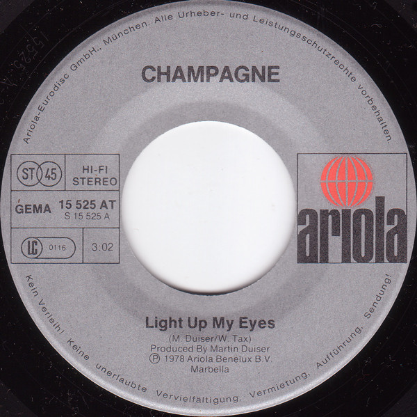 lataa albumi Champagne - Light Up My Eyes