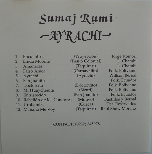 ladda ner album Sumaj Rumi - Ayrachi Traditional Music From The Andes Bolivia