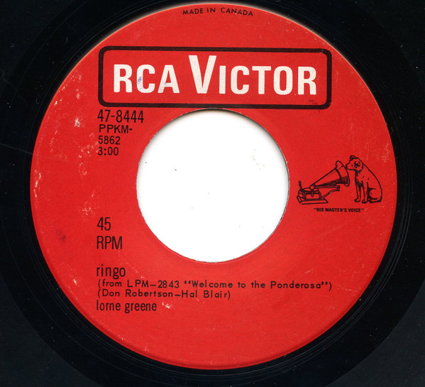 Lorne Greene – Ringo / Bonanza (1964, Vinyl) - Discogs