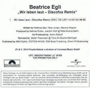 télécharger l'album Beatrice Egli - Wir Leben Laut Discofox Remix