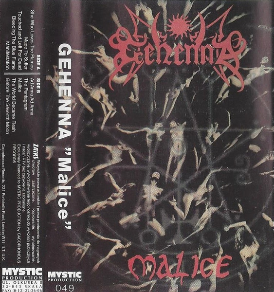 Gehenna – Malice (1996, Cassette) - Discogs