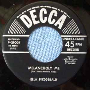 Ella Fitzgerald - Melancholy Me / Somebody Bad Stole De Wedding Bell album cover