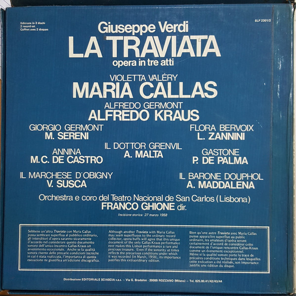 télécharger l'album Giuseppe Verdi, Maria Callas, Alfredo Kraus, Franco Ghione - La Traviata