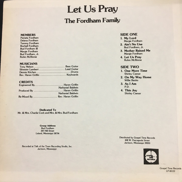 Album herunterladen The Fordham Family - Let Us Pray