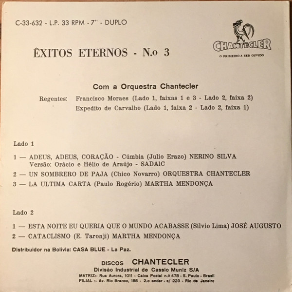 télécharger l'album Orquestra Chantecler - Exitos Eternos No 3