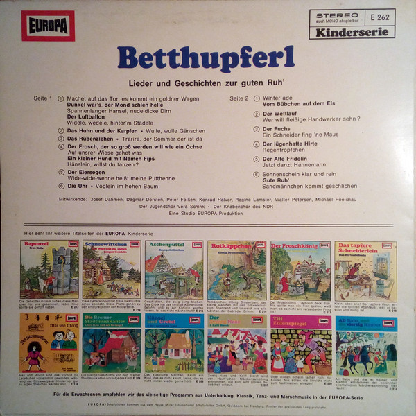descargar álbum Various - Betthupferl Kinderlieder Und Geschichten Zur Guten Ruh