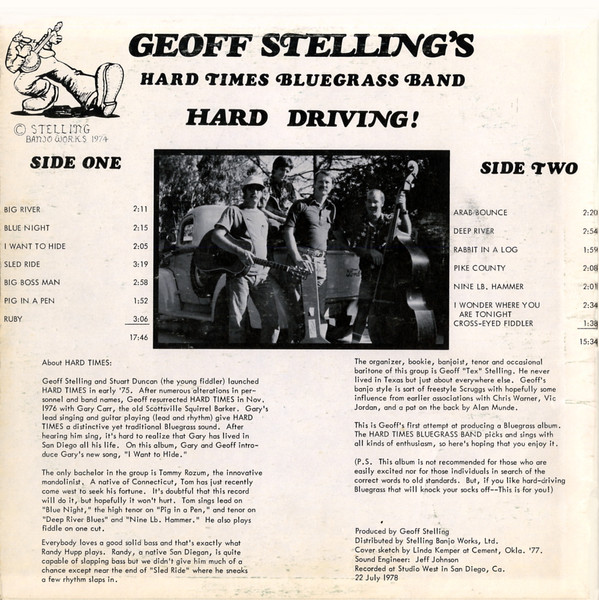 baixar álbum Geoff Stelling's Hard Times Bluegrass Band - Hard Driving