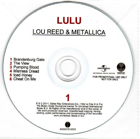 Skæbne udstrømning indebære Lou Reed & Metallica – Lulu (2011, CDr) - Discogs