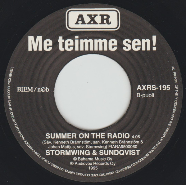 descargar álbum Stormwing & Sundqvist - Me Teimme Sen Summer On The Radio