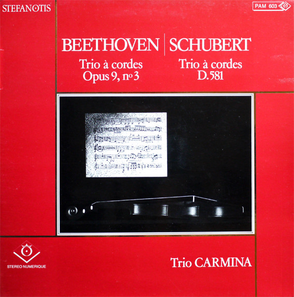 Beethoven, Schubert, Trio Carmina – Trio À Cordes Opus 9, No 3