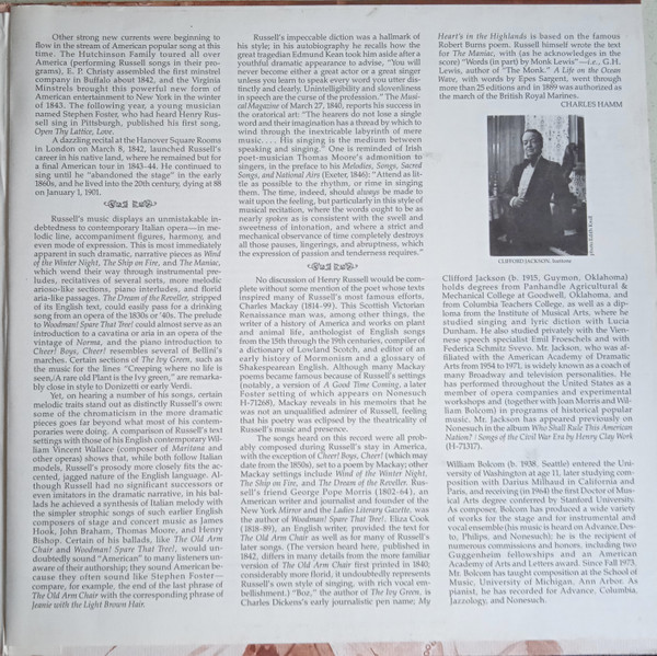 Album herunterladen Clifford Jackson Accompanied By William Bolcom - An Evening With Henry Russell