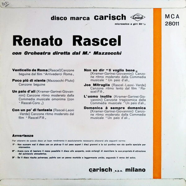 descargar álbum Rascel Con Orchestra Diretta Dal Mo Mazzocchi - Rascel