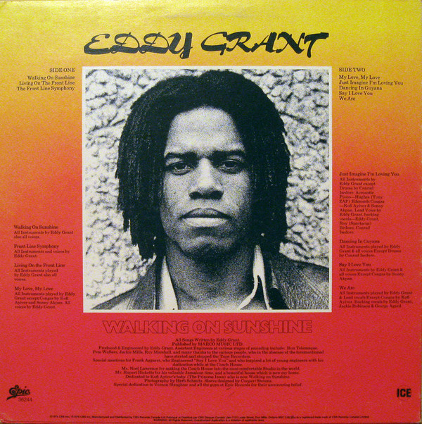 Eddy Grant - Walking On Sunshine | Epic (JE 36244) - 2