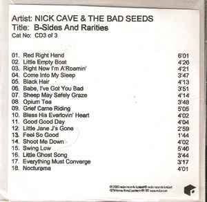 Nick Cave The Bad Seeds B Sides Rarities Disc 3 2005 CDr