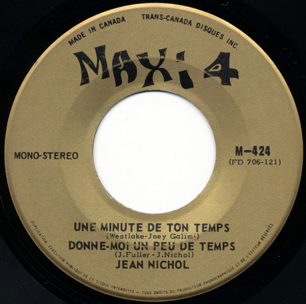 lataa albumi Jean Nichol - Une Minute De Ton Temps Donne Moi Un Peu De Temps Oh Lady Mary Buona Sera Papa