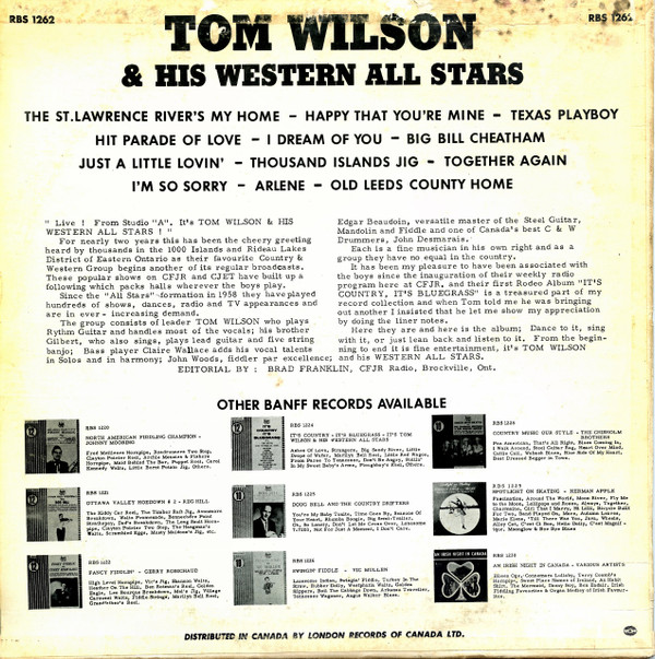 descargar álbum Tom Wilson & His Western All Stars - Tom Wilson His Western All Stars