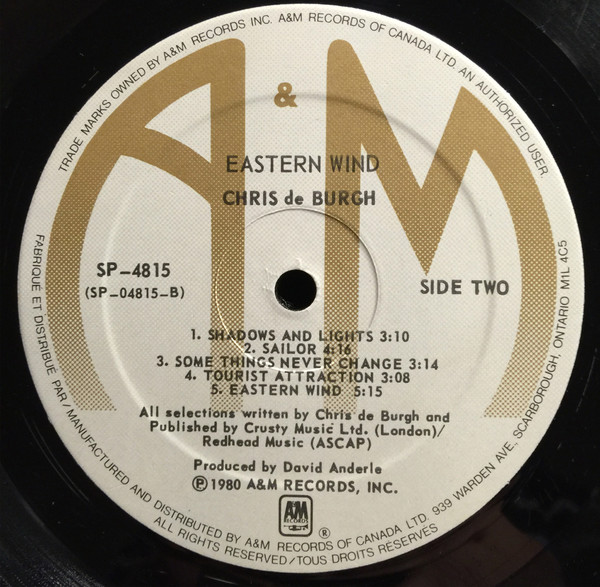 Chris de Burgh - Eastern Wind | A&M Records (SP 4815) - 4