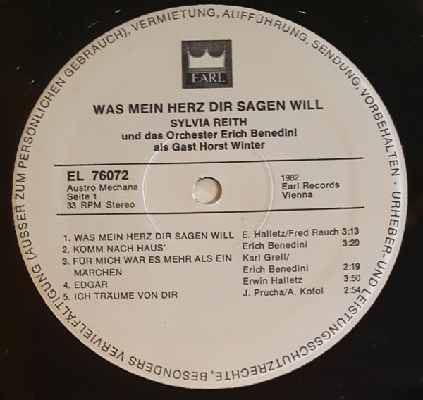 baixar álbum Sylvia Reith, Orchester Erich Benedini - Was Mein Herz Dir Sagen Will