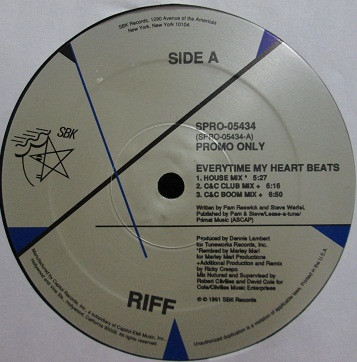 Riff – Everytime My Heart Beats (1991, Vinyl) - Discogs