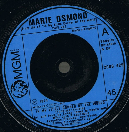 Marie Osmond – In My Little Corner Of The World (1974, Vinyl