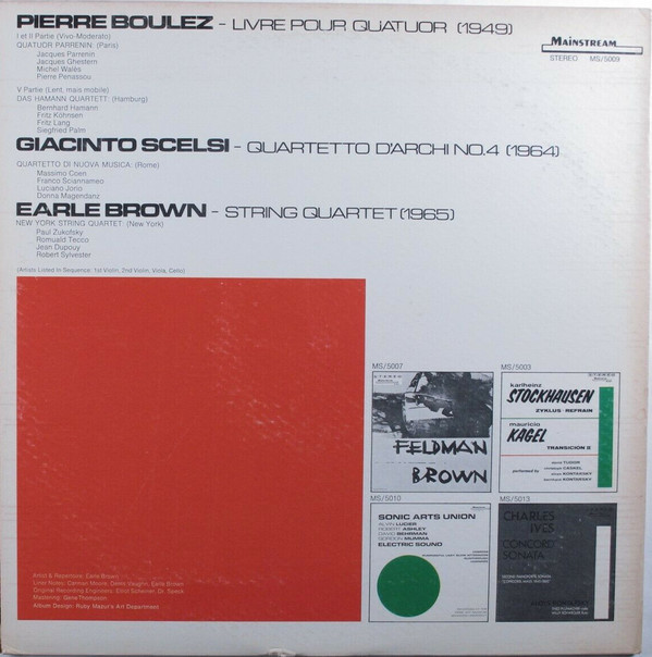 lataa albumi Pierre Boulez Giacinto Scelsi Earle Brown - New Music For String Quartet