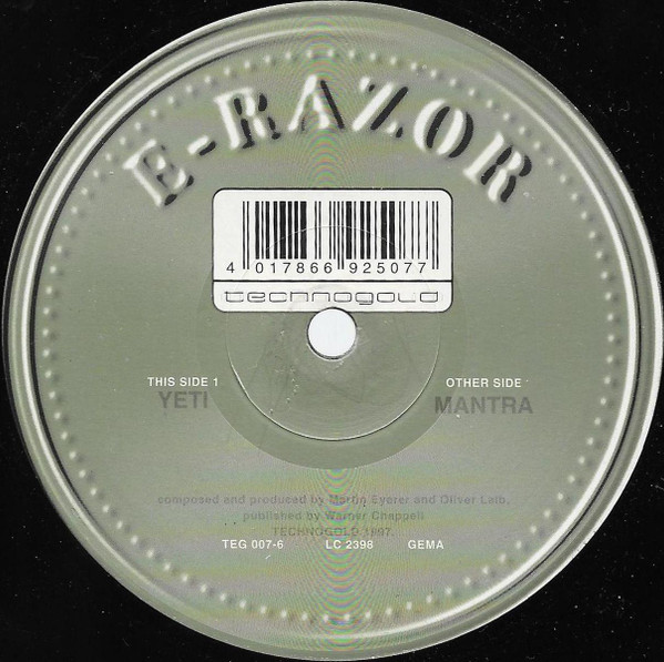 E-Razor – Yeti / Mantra (1997, Vinyl) - Discogs