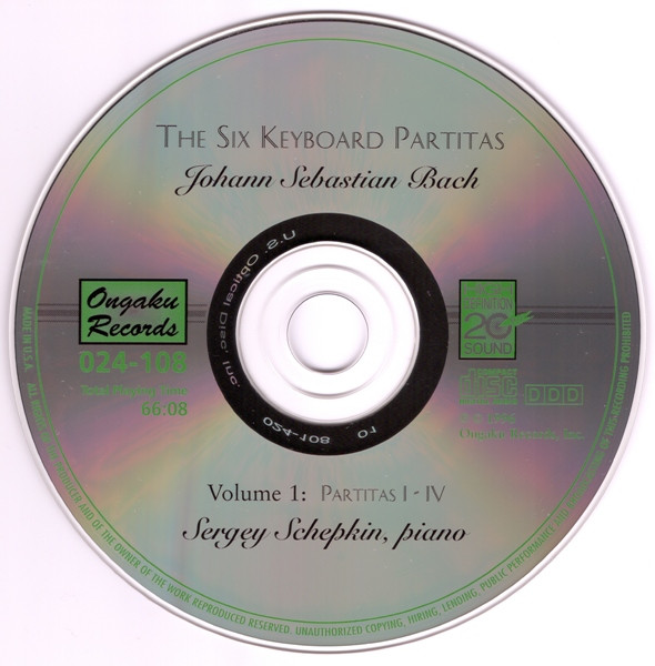 Album herunterladen Johann Sebastian Bach Sergey Schepkin - The Six Keyboard Partitas Volume 1 Partitas I IV