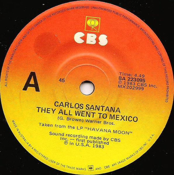 Carlos Santana And Willie Nelson – They All Went To Mexico (1983