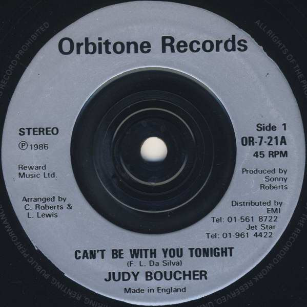 CAN'T BE WITH YOU TONIGHT - JUDY BOUCHER, Karaoke Version #singingsta