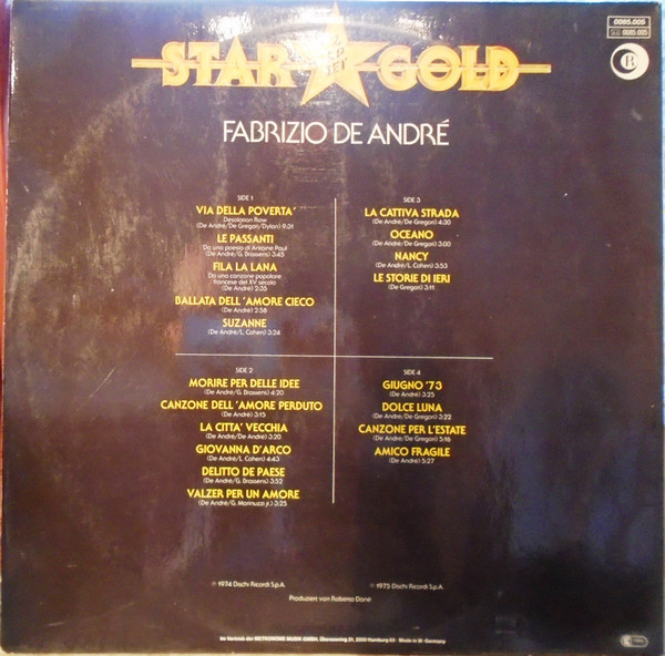 Album herunterladen Fabrizio De André - Star Gold