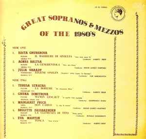 Agnes Baltsa - Great Sopranos & Mezzos Of The 1980's album cover