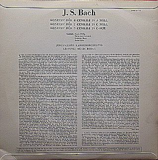 last ned album J S Bach, Jerusalemer Kammerorchester, Mendi Rodan - Konzert Für 4 Cembali In a moll Konzert Für 2 Cembali In c moll Konzert Für 3 Cembali In C dur