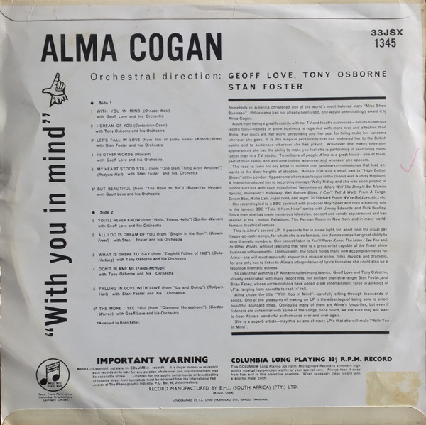 ladda ner album Alma Cogan - Alma Sings With You In Mind