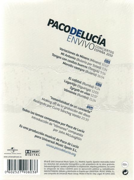 lataa albumi Paco De Lucía - En Vivo Conciertos España 2010